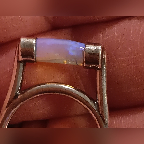 Australian Opal Ring Opalized Belemnite Sterling Silver Colorful Size 9.75 - Picture 15 of 15